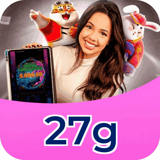 Interface do aplicativo 27g mostrando jogos disponíveis no iOS e Android